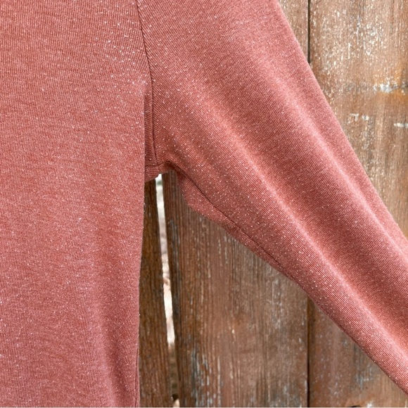 EDDIE BAUER Women’s Rust Brown Henley Round Neck Long Sleeve T Shirt Size Medium - Picture 7 of 11